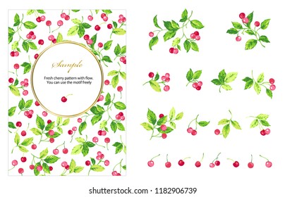 The cherry pattern,  package and background