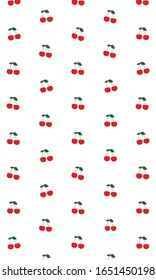 Cherry Pattern, Red seamless Cherry, Cherry white Background, Cherry Wallpaper Love Cards Vector Stock Vector Illustration.