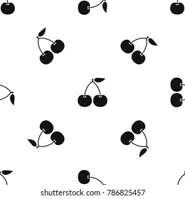 Cherry pattern repeat seamless in black color for any design. Vector geometric illustration