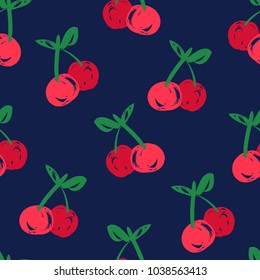 cherry pattern seamless, Hand Drawn cherry vector iluustration