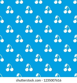 Cherry pattern vector seamless blue repeat for any use
