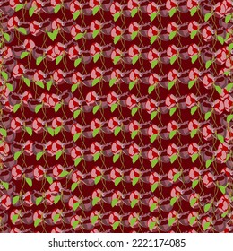 Cherry patterns. Bright, juicy berries. Pattern for textiles, printing and weaving. Summer berries.