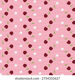 Cherry patterns are ideal for fabric embellishments, wrapping paper, and carpets.