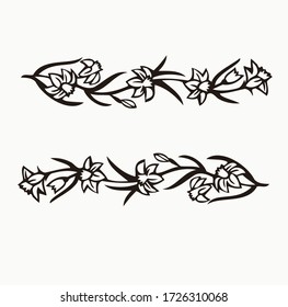 Cherry or peach or flowers blossom tree abstract background design pattern. Japanese or Chinese style spring floral illustration.