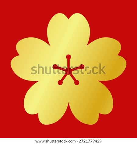 Cherry Peach plum Blossom flower or sakura Japanese Flower Silhouette - spring flowers flat vector icon set for apps websites or print.