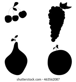 cherry. pear. apple. grapes. ripe fruit