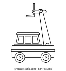 Cherry Picker Icon In Outline Style Isolated Vector Illustration