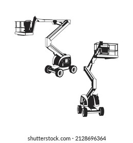 Cherry Picker Silhouette, Cherry Picker Black And White