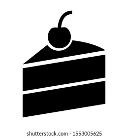 cherry pie black solid vector icon