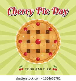 Cherry Pie Day Vector Illustration. Suitable for Greeting Card, Poster and Banner.	
