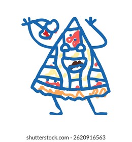 cherry pie dessert character doodle icon sketch vector. cherry pie dessert character sign. isolated symbol illustration