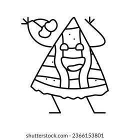 cherry pie dessert character line icon vector. cherry pie dessert character sign. isolated contour symbol black illustration