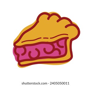 Cherry pie dessert vector illustration flat design isolated