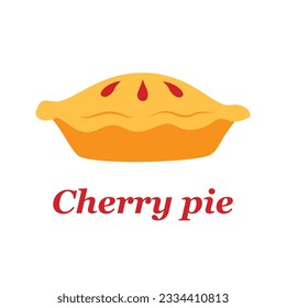 Cherry pie flat icon on white background for web and mobile design.