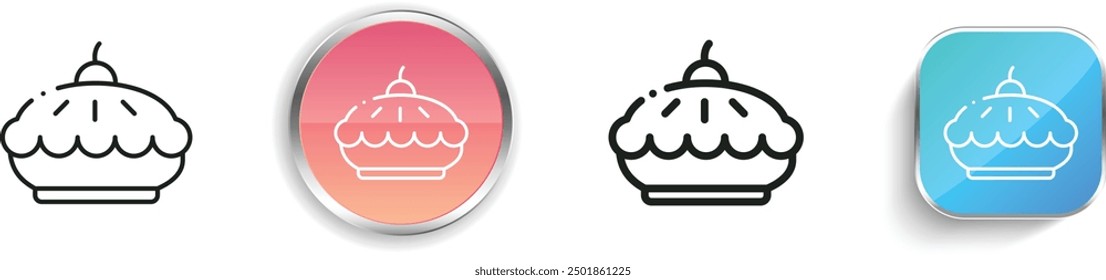 cherry pie icon. Thin Linear, Regular and Button Style Design Isolated On White Background