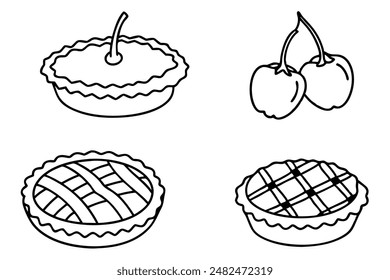 Cherry Pie line art demonstrating clean and elegant lines