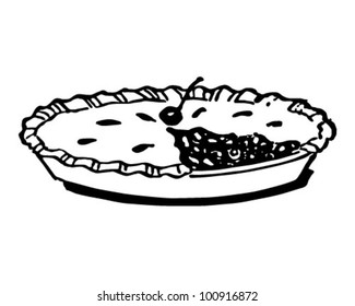 Cherry Pie - Retro Clipart Illustration