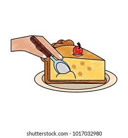 Cherry pie sliced
