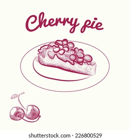 cherry pie. vector sketches 
