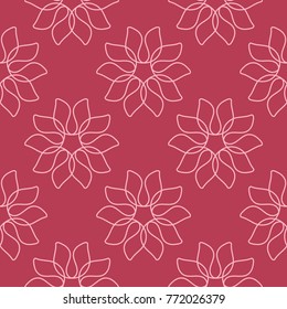 Cherry pink floral ornament. Seamless pattern for textile and wallpapers