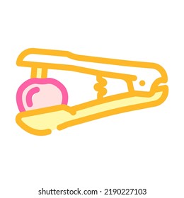 vector del icono de color de la prensa de colocación de cerezos. señal de prensa de mecha de cerezo. ilustración de símbolo aislado