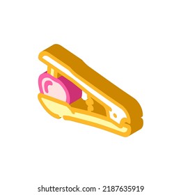 cherry pitting press isometric icon vector. cherry pitting press sign. isolated symbol illustration