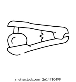 cherry pitting press line icon vector. cherry pitting press sign. isolated contour symbol black illustration