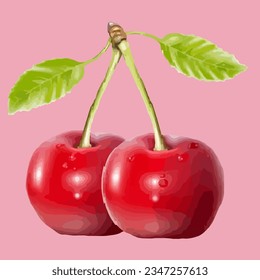 Cherry is a red fruit with a sweet taste, small size, very delicious.