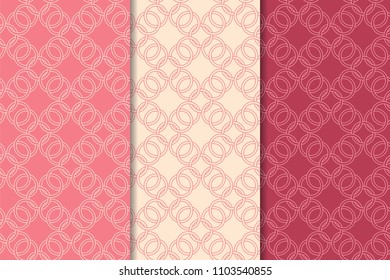 Cherry red geometric vertical seamless patterns for web, textile and wallpapers