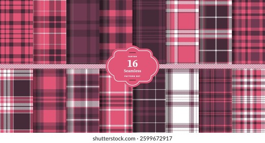 Cherry Red and Midnight Charcoal Seamless Tartan Textile Design