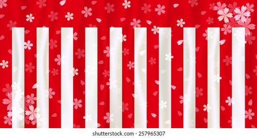 Cherry red and white curtain 