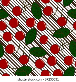 Cherry repetition - seamless vector wallpaper