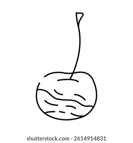 cherry rotten food line icon vector. cherry rotten food sign. isolated contour symbol black illustration