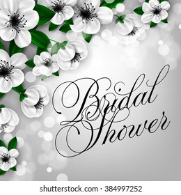 Cherry sakura blossom bridal shower invitation card