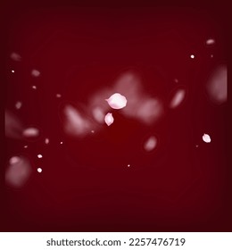 Cherry Sakura Blossom Confetti. Blooming Cosmetics Ad Noble Floral Background. Windy Leaves Confetti Design. Beautiful Premium Watercolor Pattern. Flying Japanese Cherry Sakura Rose Petals Border.