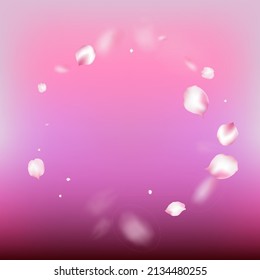 Cherry Sakura Blossom Confetti. Falling Japanese Sakura Rose Cherry Petals Border. Blooming Cosmetics Ad Beautiful Flower Background. Windy Leaves Confetti Design. Female Rich VIP Feminine Texture.
