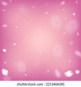 Cherry Sakura Blossom Confetti. Flying Japanese Rose Sakura Cherry Petals Frame. Windy Leaves Confetti Banner. Blooming Cosmetics Ad Noble Floral Background. Elegant Premium Tender Pattern.