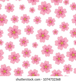Cherry or Sakura flower seamless pattern element. Elegant texture for backgrounds. Seamless pattern with styled spring blossoms. flowering cherry, plum or sakura - seamless vector pattern