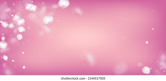 Cherry Sakura Petals Confetti. Blooming Cosmetics Ad Elegant Floral Background. Female Rich VIP Feminine Pattern. Windy Leaves Confetti Design. Flying Japanese Rose Cherry Sakura Petals Poster.