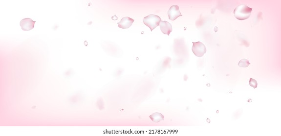 Cherry Sakura Petals Confetti. Blooming Cosmetics Ad Female Floral Background. Windy Leaves Confetti Poster. Flying Japanese Sakura Cherry Rose Petals Design. Noble Premium Watercolor Pattern.