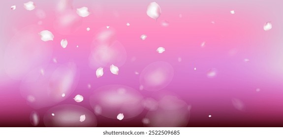 Confeti de pétalos de cereza Sakura. Anuncio japonés de pétalos de rosa de cereza Sakura. Elegante textura de acuarela Premium. Cosméticos En Flor Y Fondo De Flor Femenina. Cartel de confeti de hojas de viento.