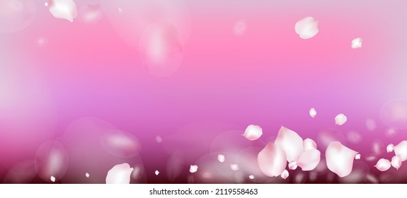 Cherry Sakura Petals Confetti. Female Rich VIP Watercolor Texture. Windy Leaves Confetti Banner. Blooming Cosmetics Ad Beautiful Floral Background. Falling Japanese Sakura Cherry Rose Petals Poster.