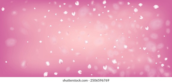 Cherry Sakura Petals Confetti. Female Premium Pastel Texture. Falling Japanese Rose Sakura Cherry Petals Design. Windy Leaves Confetti Frame. Blooming Cosmetics Ad Beautiful Floral Background.