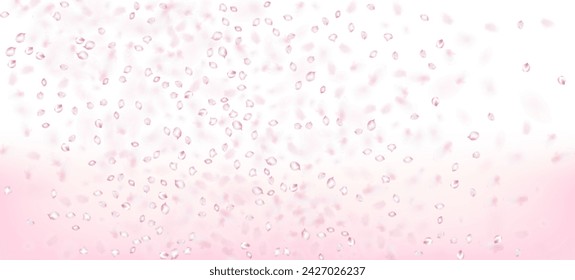 Cereza Sakura Pétalos Confeti. Diseño de confeti de hojas ventosas. Banner de pétalos de rosa Sakura de cereza japonesa en caída. Textura de acuarela premium femenina. Cosméticos Florecientes Y Fondo De Flor Elegante.