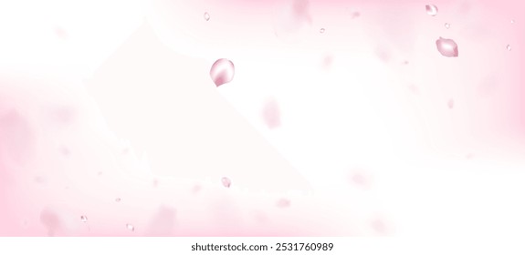 Confeti de pétalos de cereza Sakura. Cartel de confeti de hojas de viento. Patrón de Premium Pastel femenino. Cosméticos En Flor Y Fondo De Flor Elegante. Anuncio de pétalos de rosa Sakura de cereza japonesa que cae.