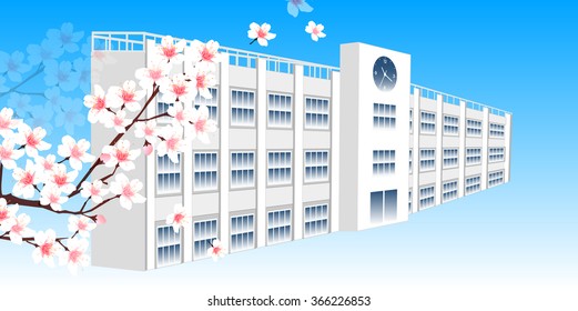 Cherry school spring background