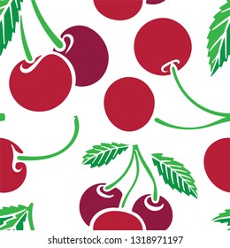 Cherry seamless background. Cherry colorful seamless pattern.