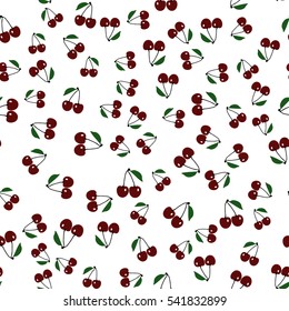 Cherry seamless pattern background, vector illustration