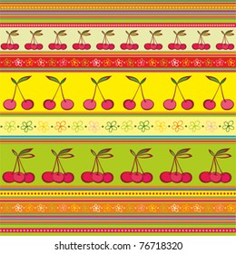 cherry seamless pattern. colorful fruit background. Vector illustration