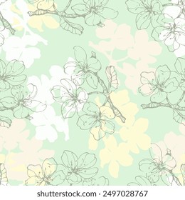 Cherry seamless pattern. Colorful seamless repeat pattern with abstract minimalist geometric style
